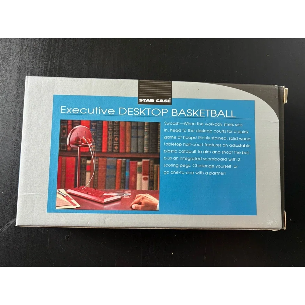 Executive Basketball Desktop Basketball Court Game by Star Case New Brown Wood